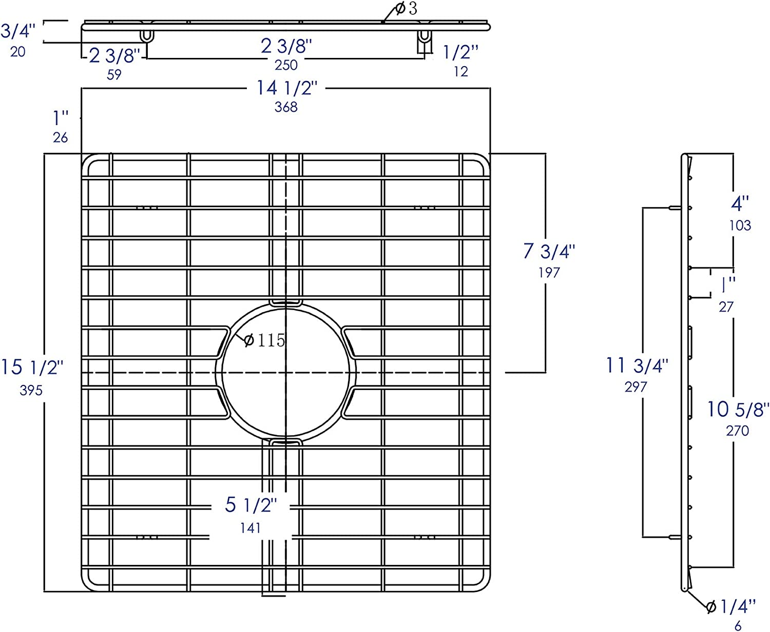 ALFI brand ABGR33D Grid, Brushed Stainless Steel