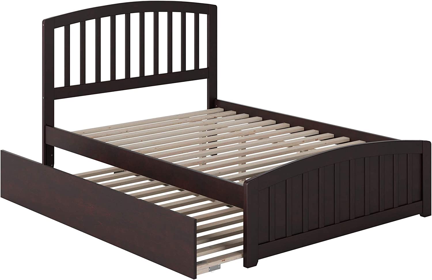 AFI Richmond Platform Bed with Matching Footboard and Turbo Charger with Twin Size Urban Trundle, Full, Espresso