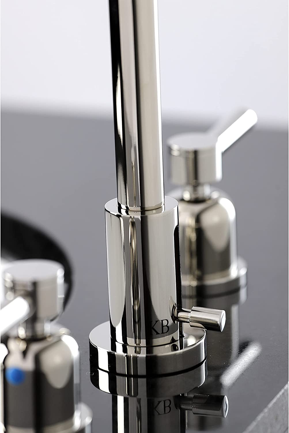 Kingston Brass FSC8929DL Concord Widespread Bathroom Faucet, 5-3/8 Inch in Spout Reach, Polished Nickel