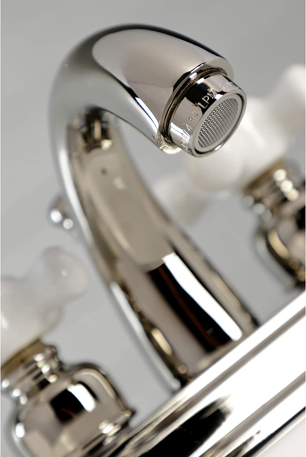 Kingston Brass KB5616PX Restoration 4&#34; Centerset Bathroom Faucet, Polished Nickel
