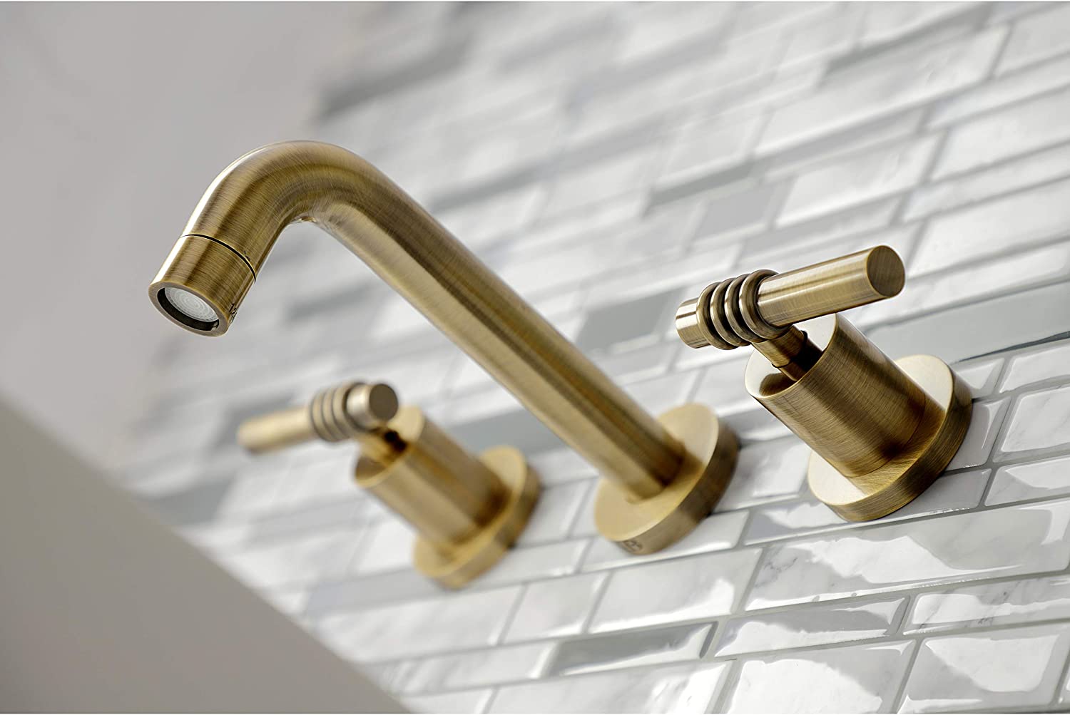 Kingston Brass KS8123ML Milano Bathroom Faucet, Antique Brass