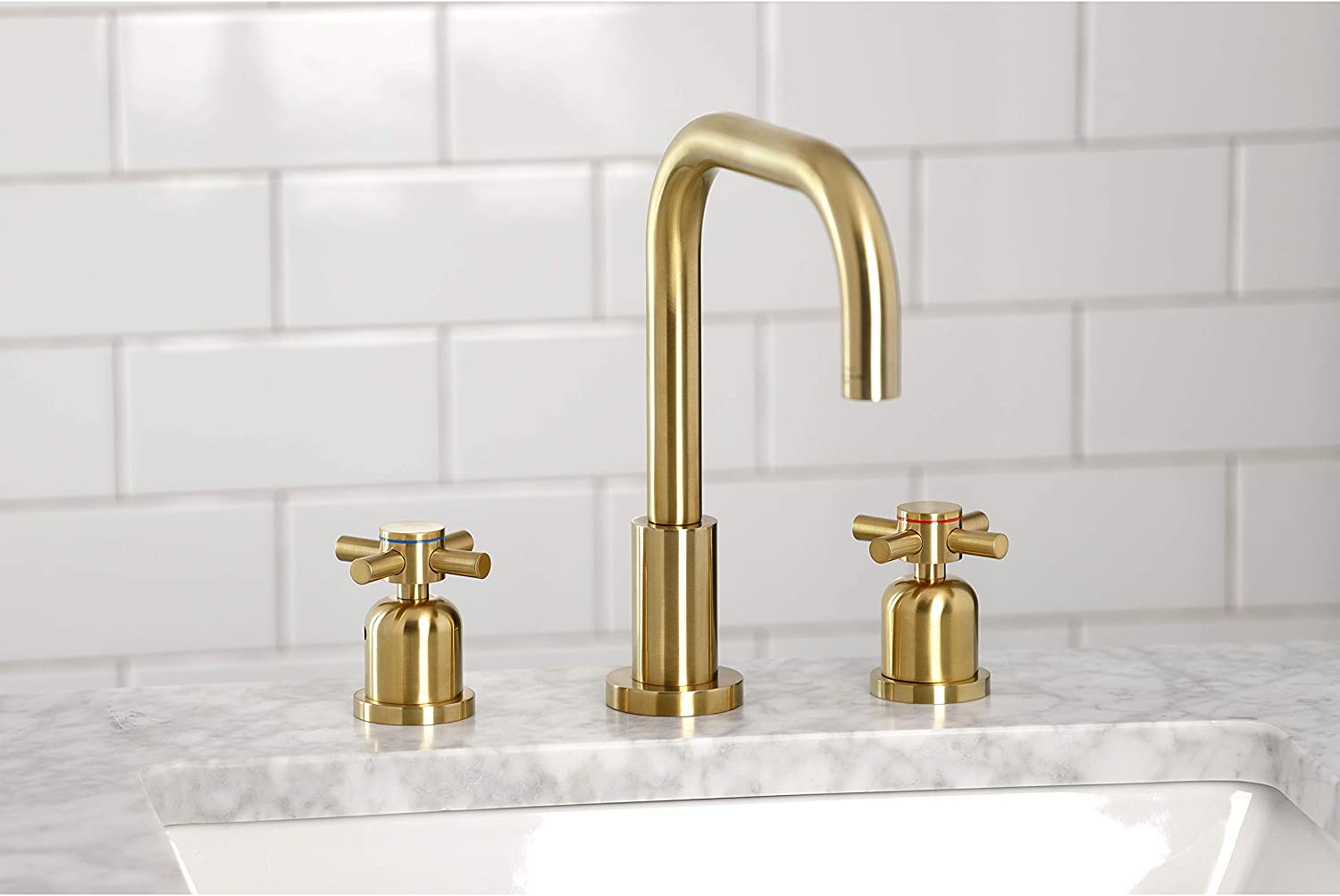 Kingston Brass FSC8933DX Concord Widespread Bathroom Faucet, Brushed Brass