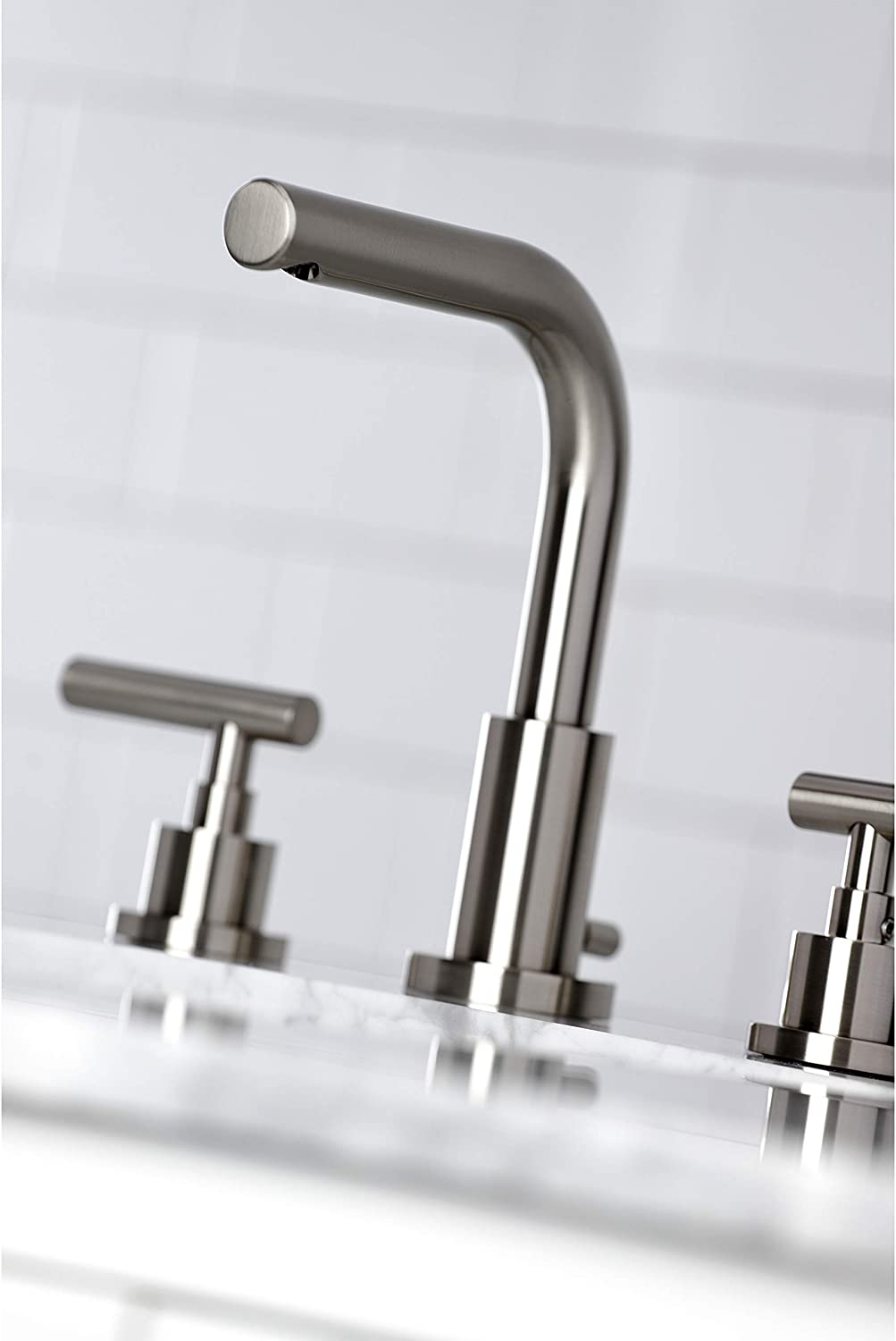 Kingston Brass FSC8958CML Manhattan Widespread Bathroom Faucet, Brushed Nickel