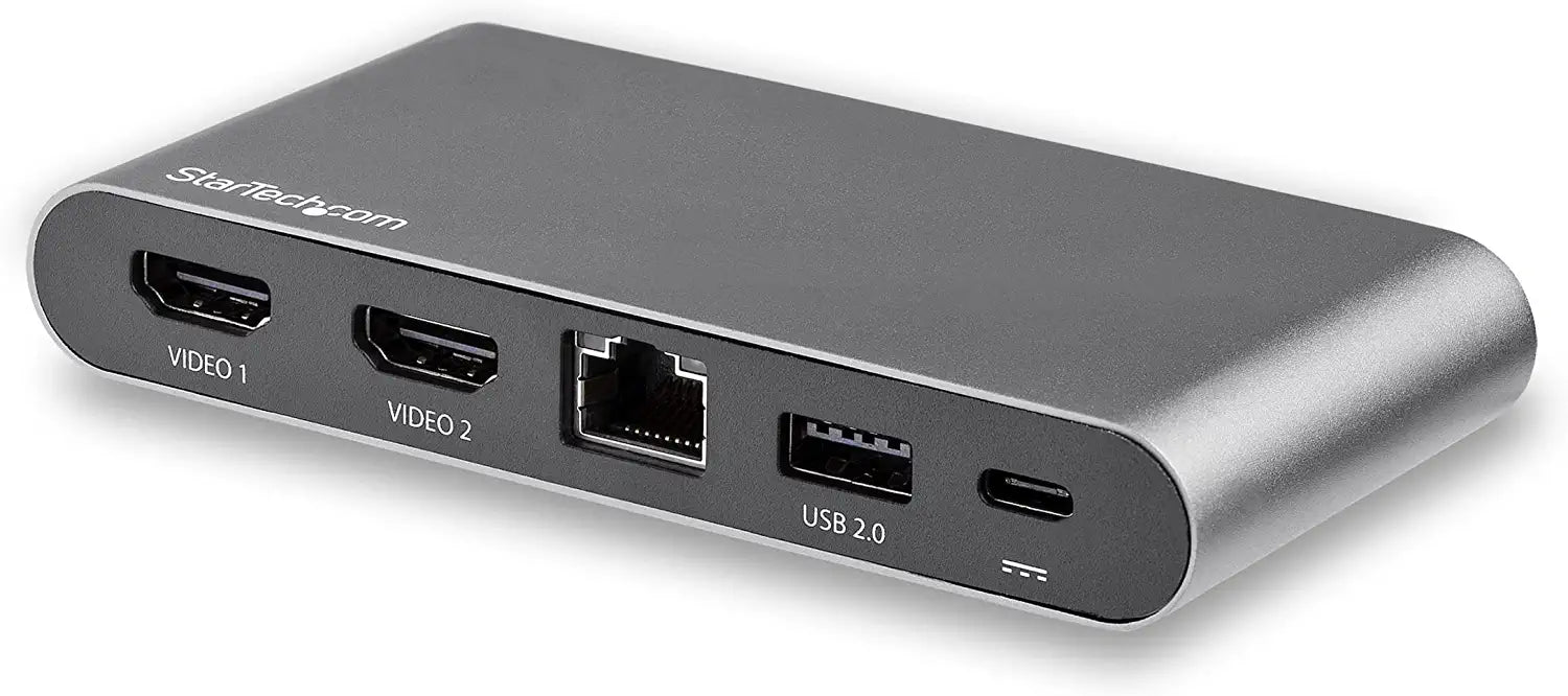 StarTech.com USB C Dock - 4K Dual Monitor HDMI Display - Mini Laptop Docking Station - 100W PD Passthrough - GbE, 2x USB-A, Multiport Adapter - Alternative 120B-USBCMULTIPORT (DK30C2HAGPD)