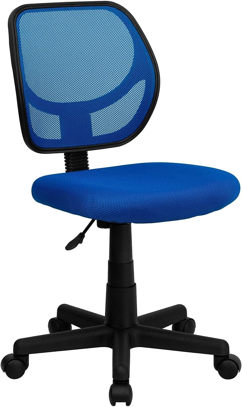 Flash Furniture Low Back Blue Mesh Swivel Task Office Chair
