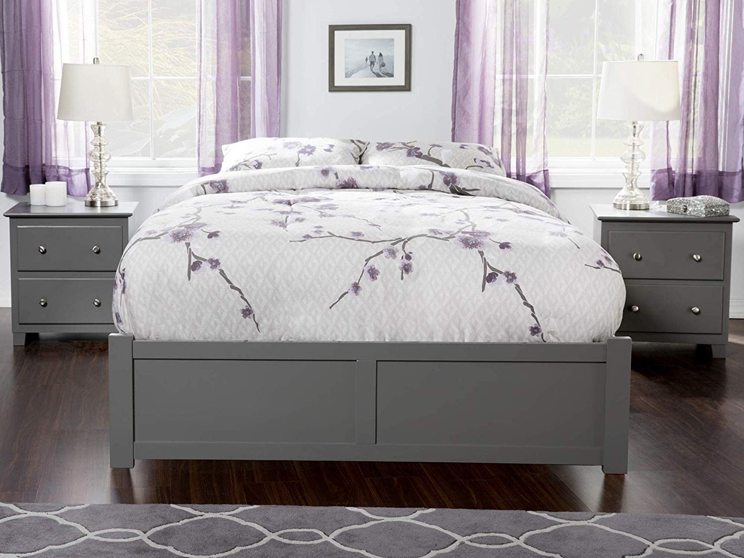 AFI Concord Platform 2 Urban Bed Drawers, Queen, Grey