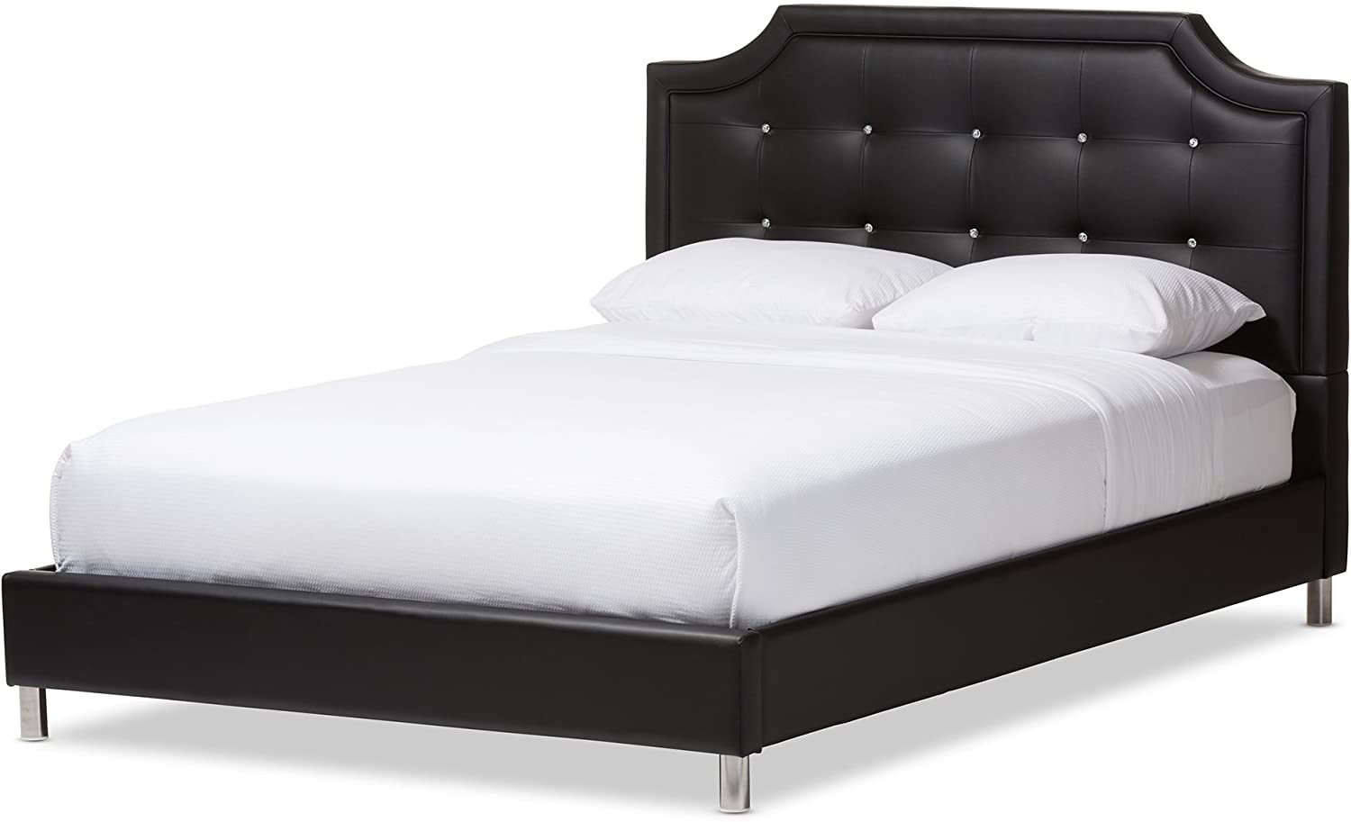 Baxton Studio Carlotta Black Modern Bed with Upholstered Headboard - King Size