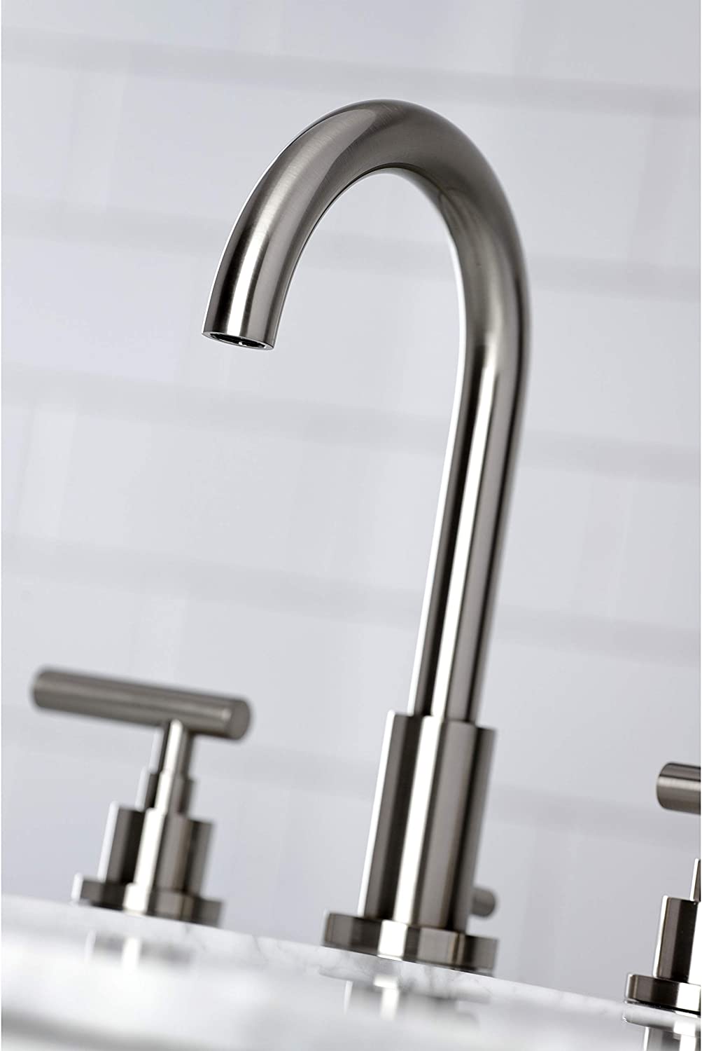 Kingston Brass FSC8928CML Manhattan Widespread Bathroom Faucet, Brushed Nickel