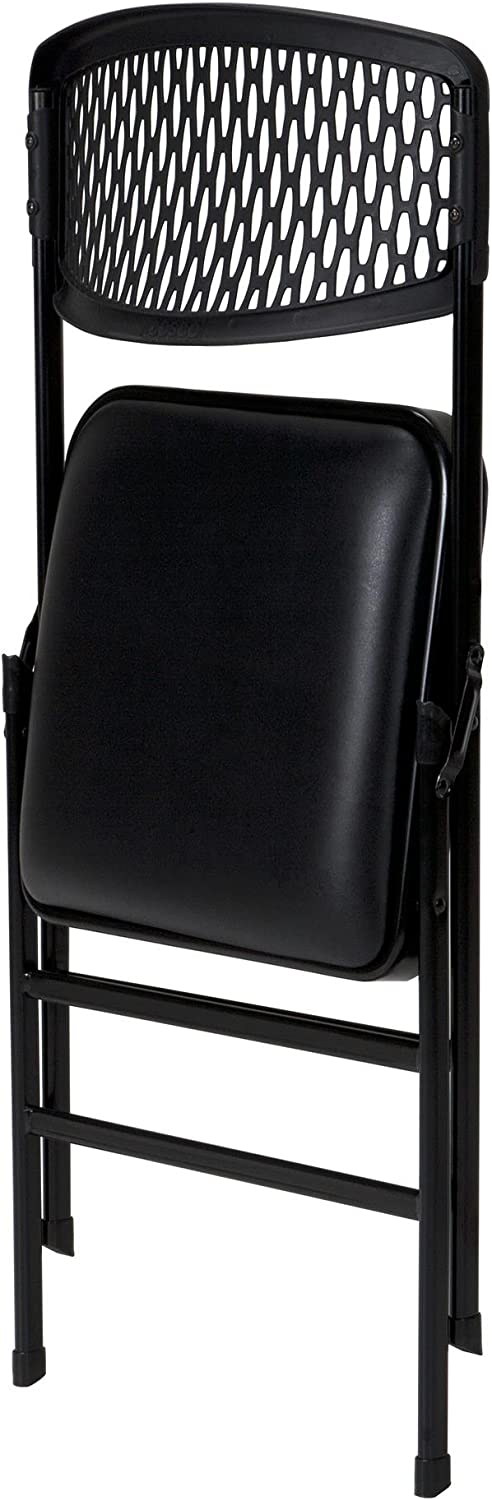 Cosco Products 60861BLK4E Commercial Fabric Folding Chair, Black