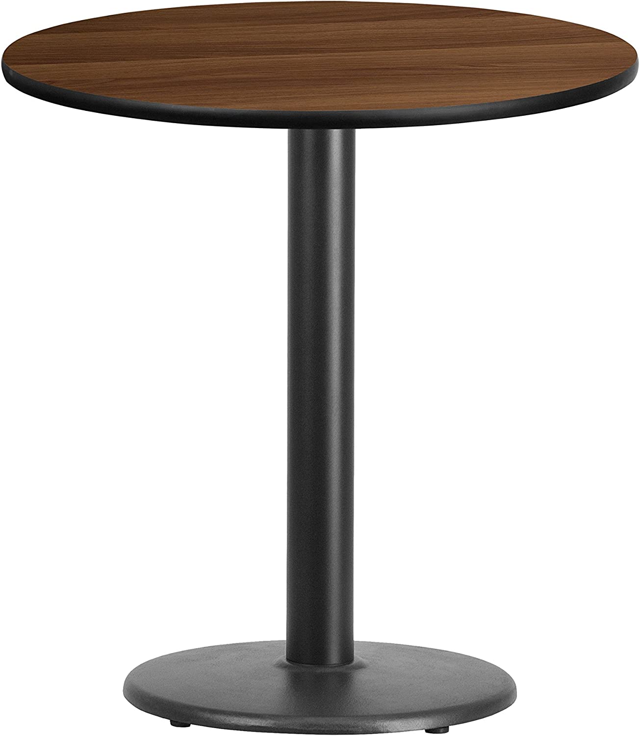 Flash Furniture 24&#39;&#39; Round Walnut Laminate Table Top with 18&#39;&#39; Round Table Height Base