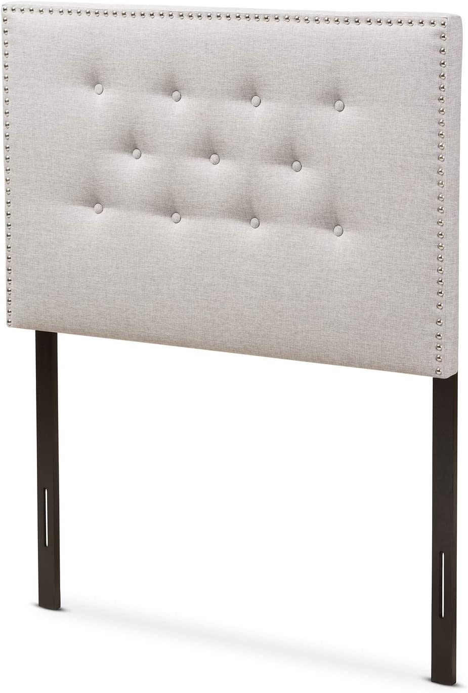 Baxton Studio Windsor Modern and Contemporary Greyish Beige Fabric Upholstered Twin Size Headboard