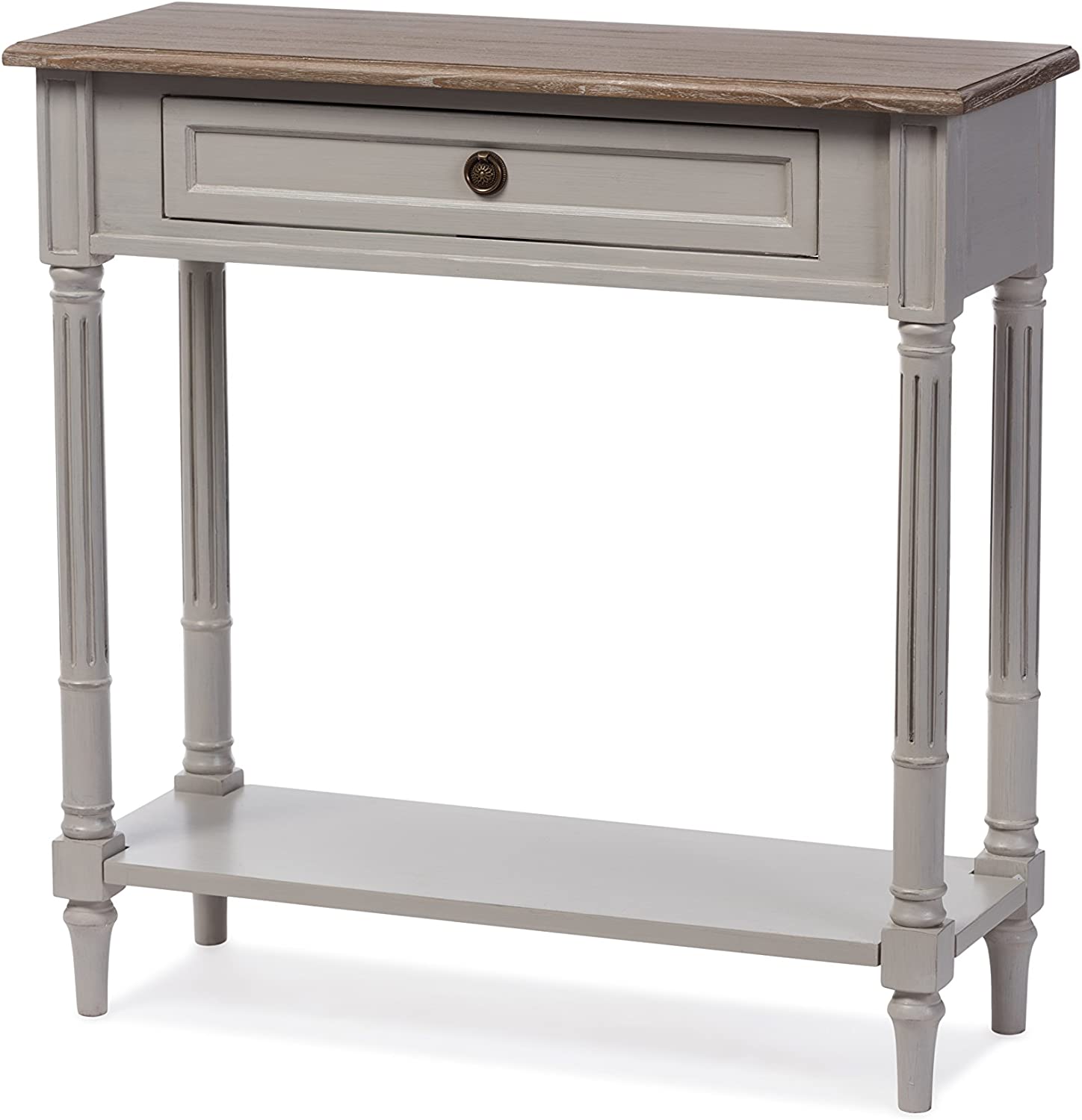 Baxton Studio EDD8VM/M-B-W1 Console Table, White Wash