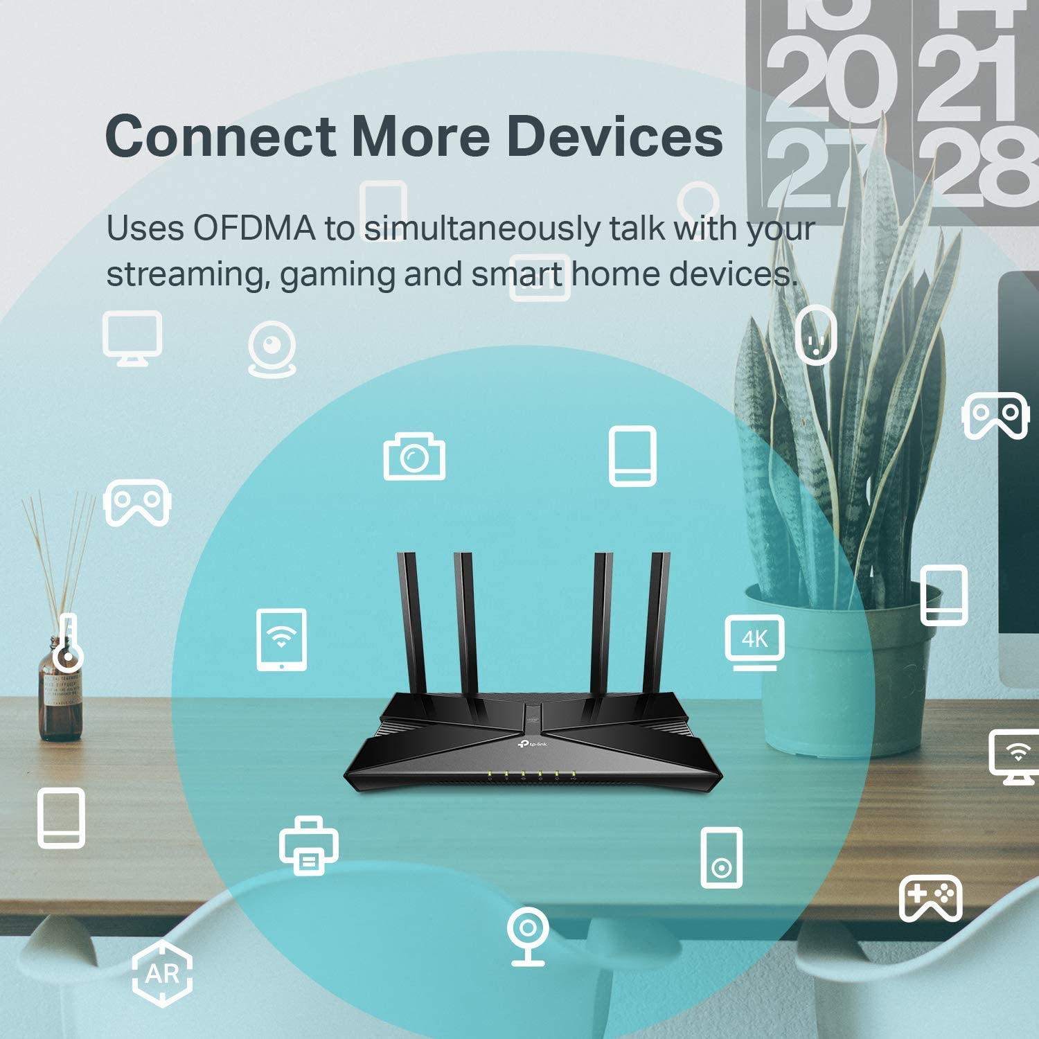 TP-Link Smart WiFi 6 Router (Archer AX10) • 802.11ax Router • 4 Gigabit LAN Ports • Dual Band AX Router • Beamforming • OFDMA • MU-MIMO • Parental Controls • Works with Alexa