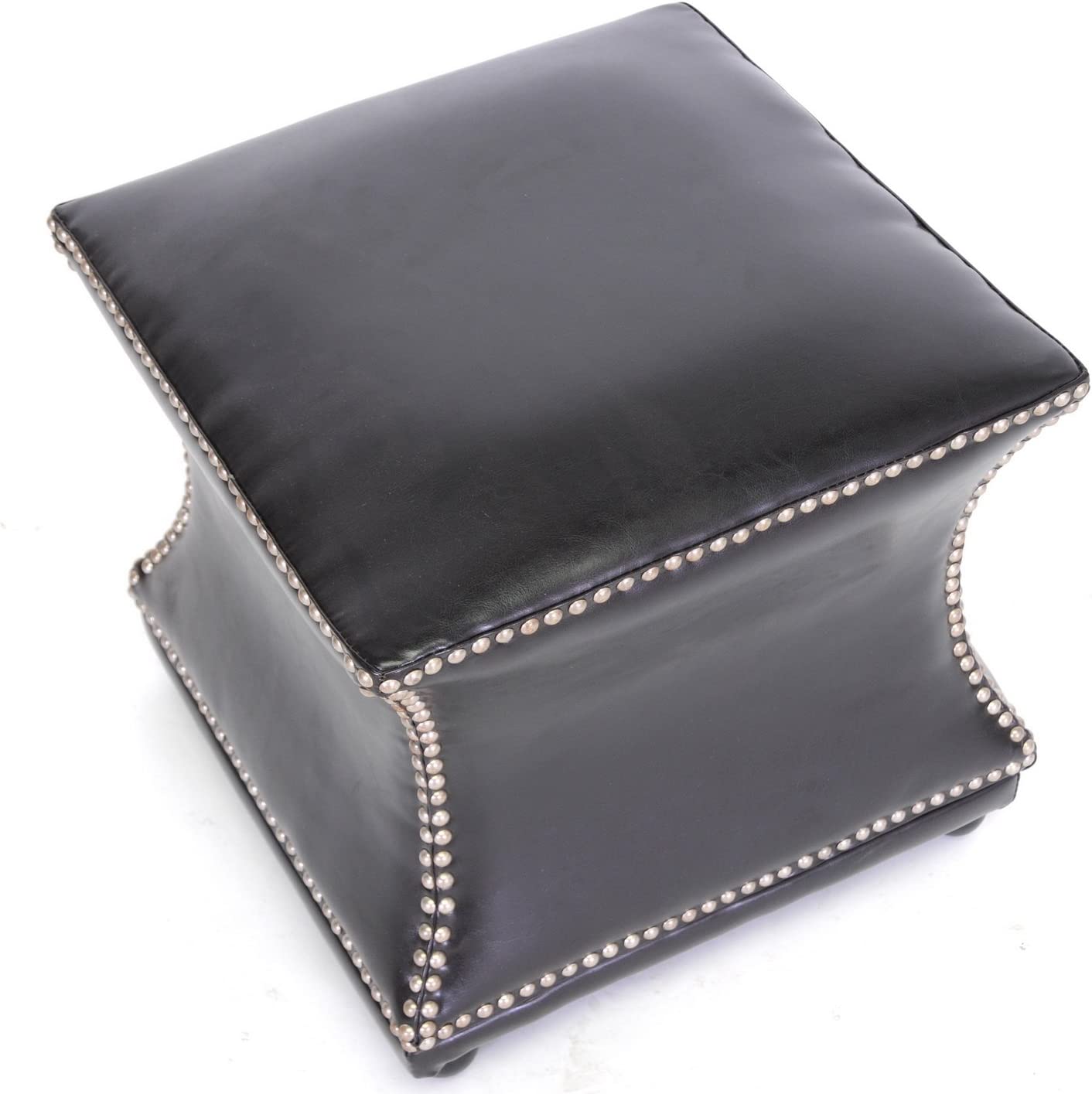 Baxton Studio Ellastone Modern Leather Ottoman, Dark Brown, Medium (BHA-2601B-10)