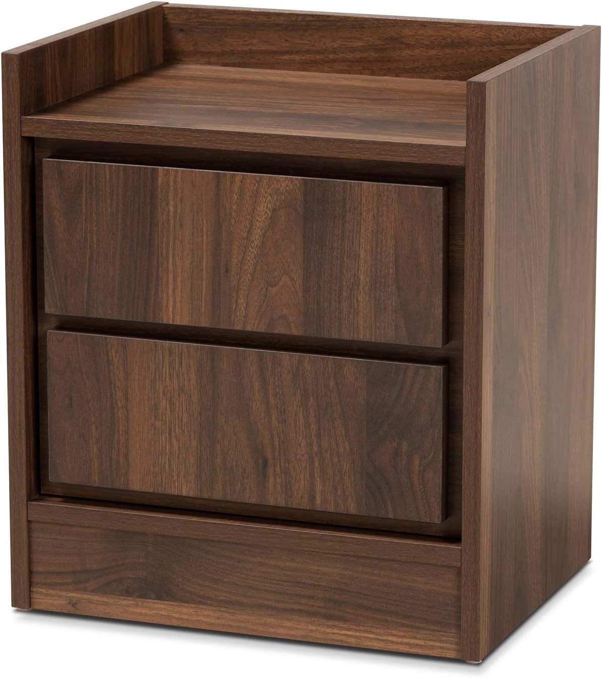 Baxton Studio Hale Modern and Contemporary Walnut Brown Finished Wood 2-Drawer Nightstand