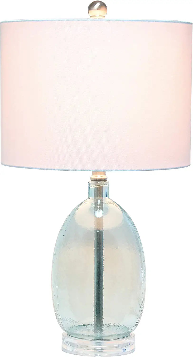 Elegant Designs LT3307-CBL Ellipse Transparent Table Lamp, Clear Blue