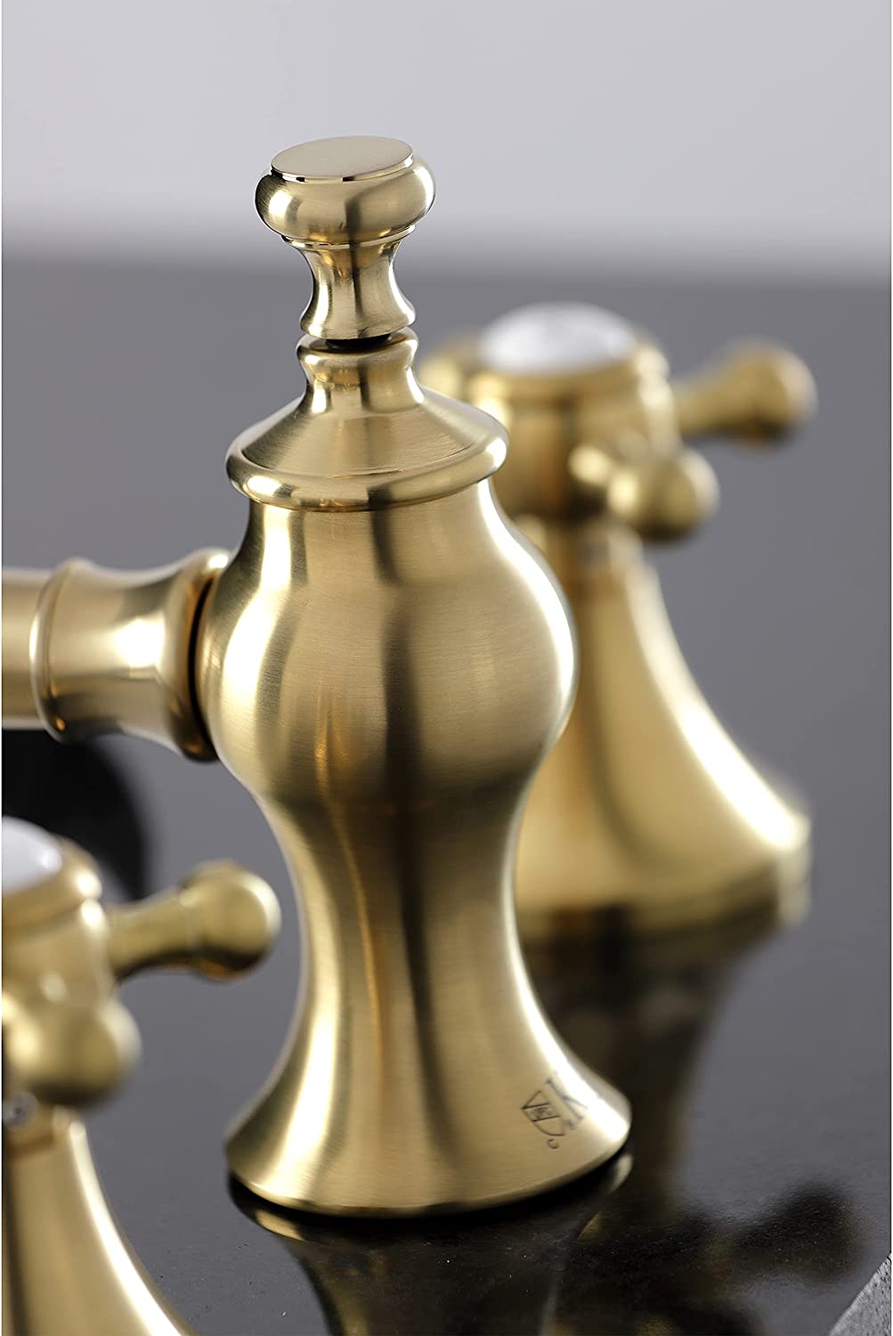 Kingston Brass KC7067BX English Country 8 in. Widespread Bathroom Faucet, Brushed Brass