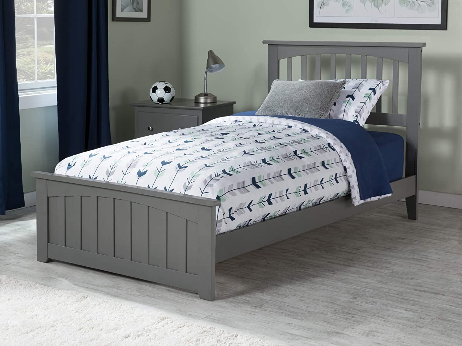 AFI AR8726039 Mission Traditional Bed Wood, Twin, Grey