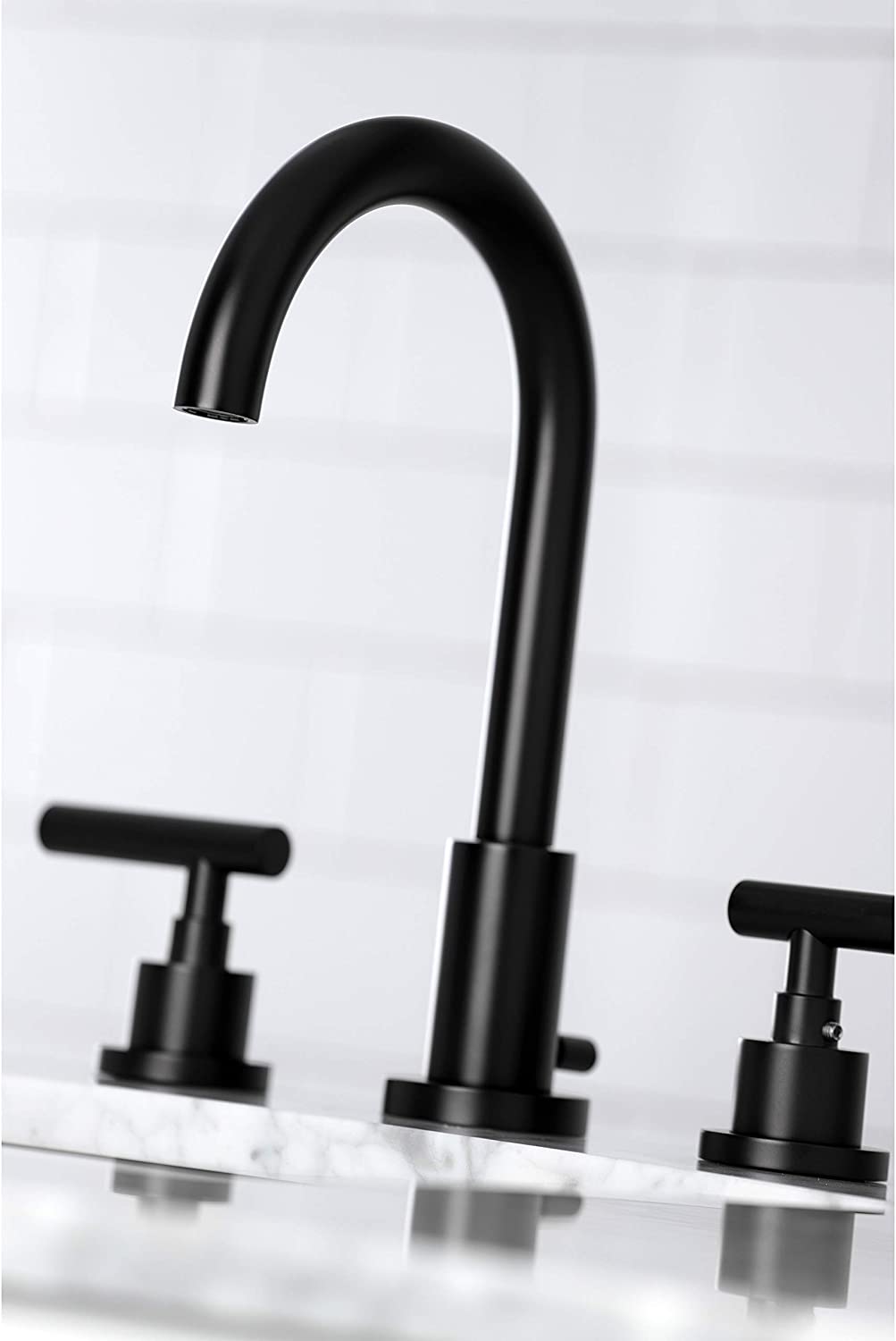 Kingston Brass FSC8920CML Manhattan Widespread Bathroom Faucet, Matte Black