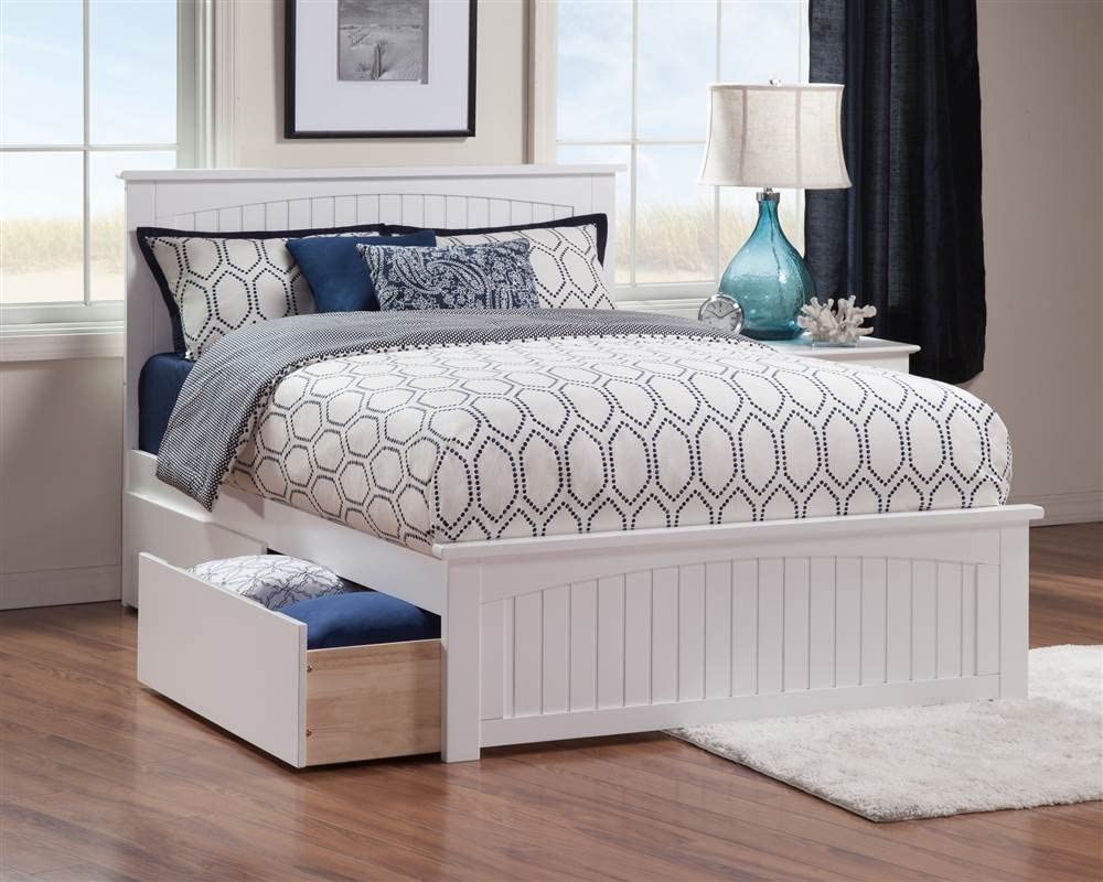 Atlantic Furniture AFI Nantucket Urban Queen Storage Platform Bed in White