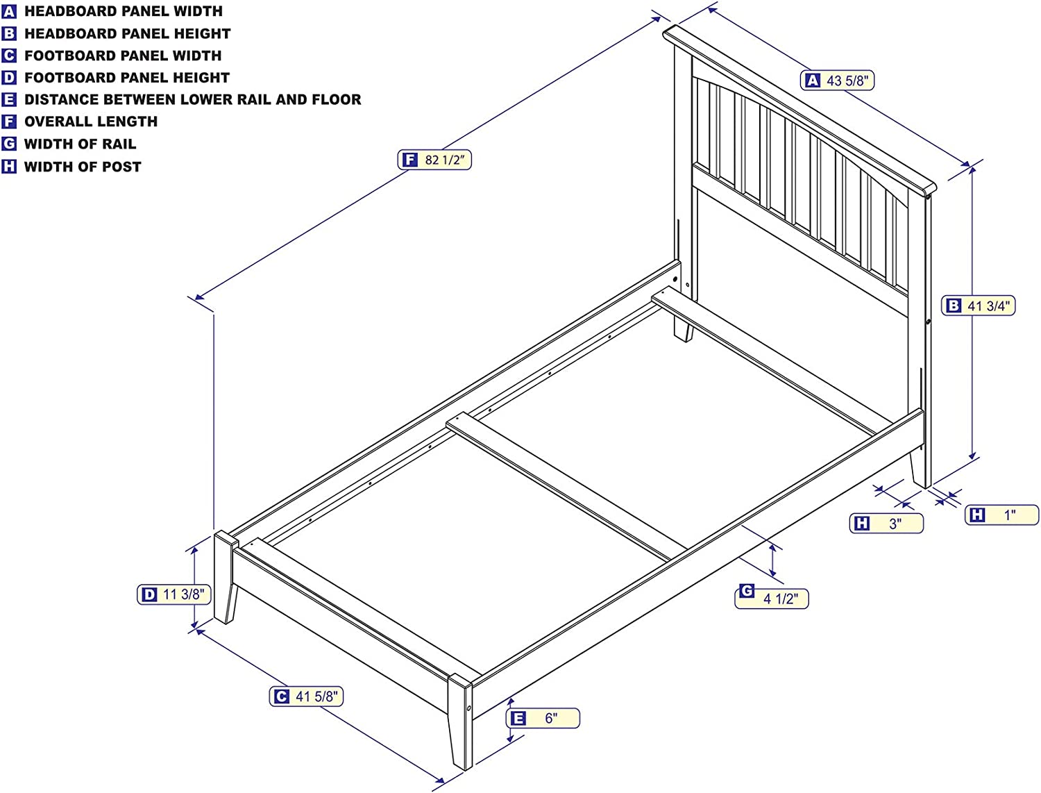 AFI Mission Traditional Bed, Twin XL, Espresso