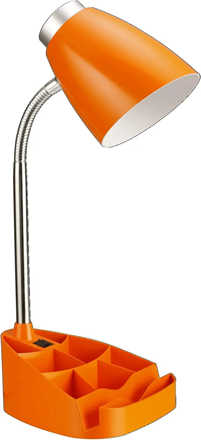 Limelights LD1002-ORG Gooseneck Organizer iPad Stand or Book Holder Desk Lamp, Orange