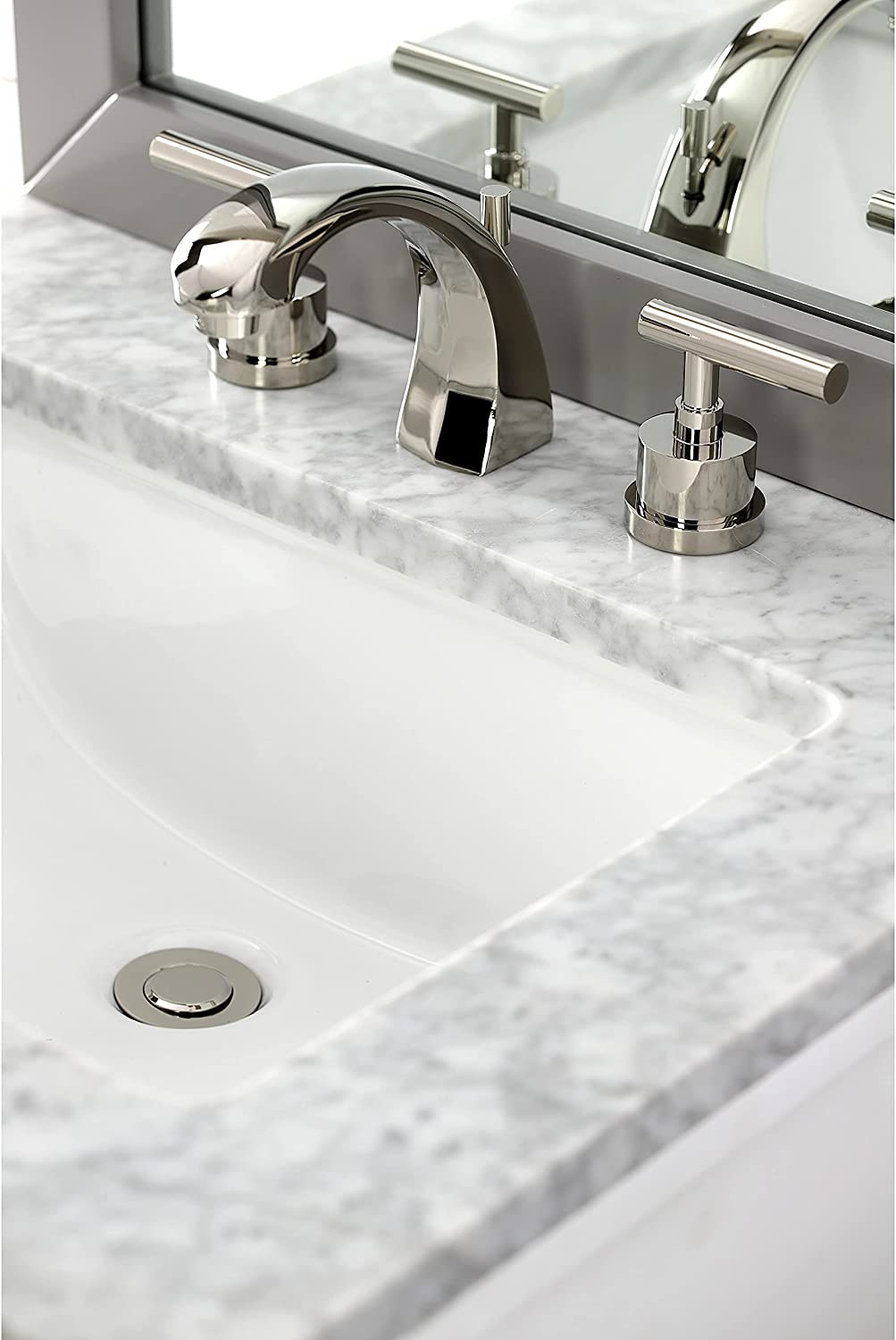 Kingston Brass KS4986CML Manhattan Widespread Bathroom Faucet, Polished Nickel