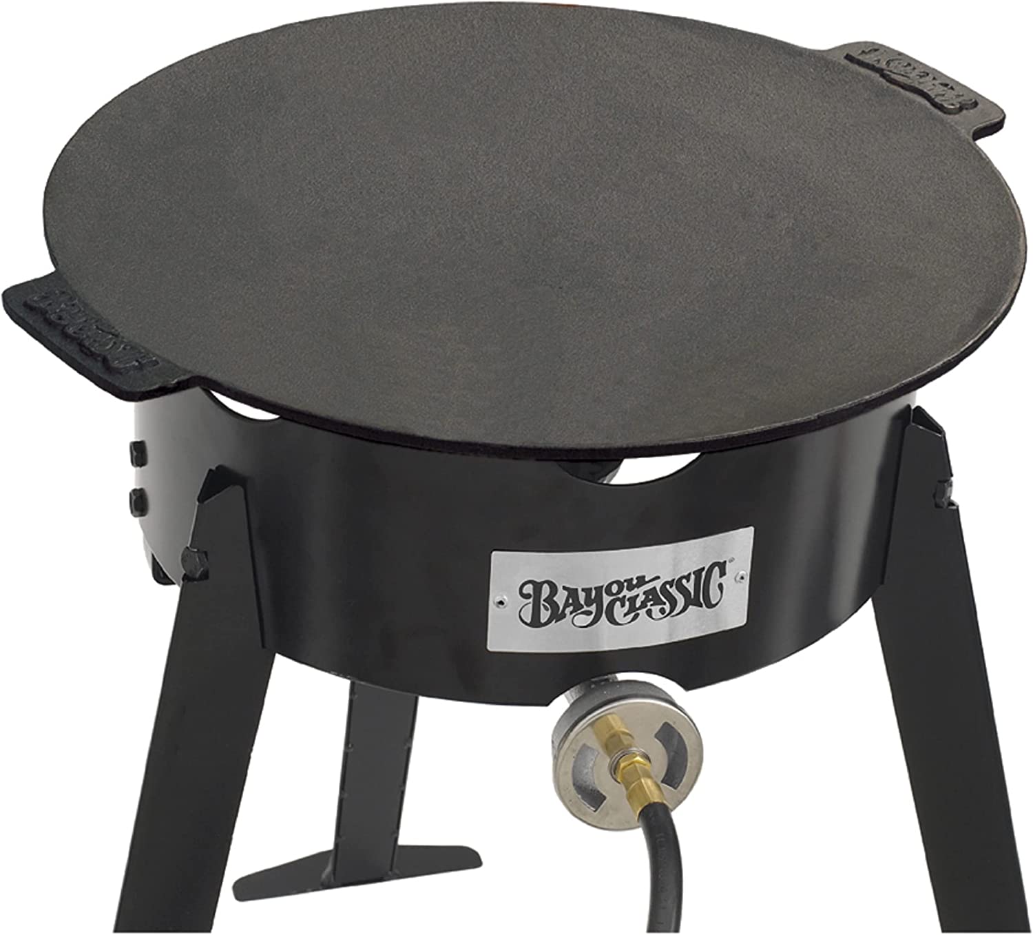 Bayou Classic 7488 Cast Iron Campers Discada Features Detachable Legs 17-in Diameter Cook-Top Perfect For Cooking Pancakes Bacon Hashbrowns or A Rustic Creole Breakfast