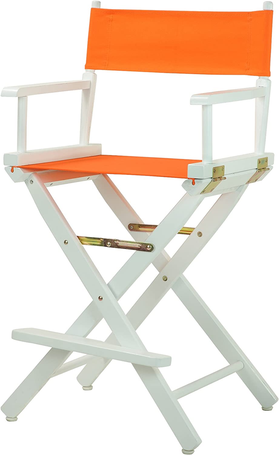 Casual Home 24&#34; Director&#39;s Chair White Frame with Tangerine Canvas, Counter Height