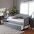 Baxton Studio Marlie Classic and Traditional Grey Fabric Upholstered Grey Finished Wood Twin Size Daybed with Trundle
