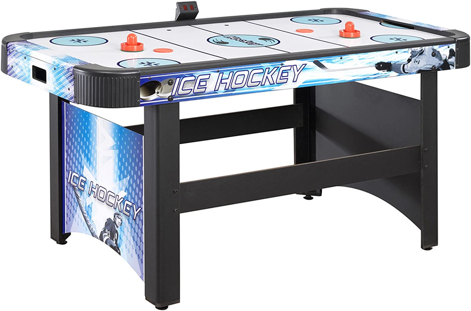 Hathaway Face-Off 5-Foot Air Hockey Game Table for Family Game Rooms with Electronic Scoring, Free Pucks &amp; Strikers