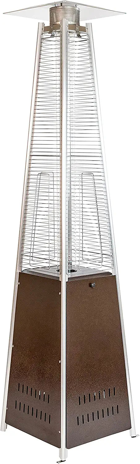 Flash Furniture Outdoor Patio Heater with Wheels - Bronze - 42,000 BTU - 7.5 Feet Tall - Stainless Steel - For Residential and Commercial Use