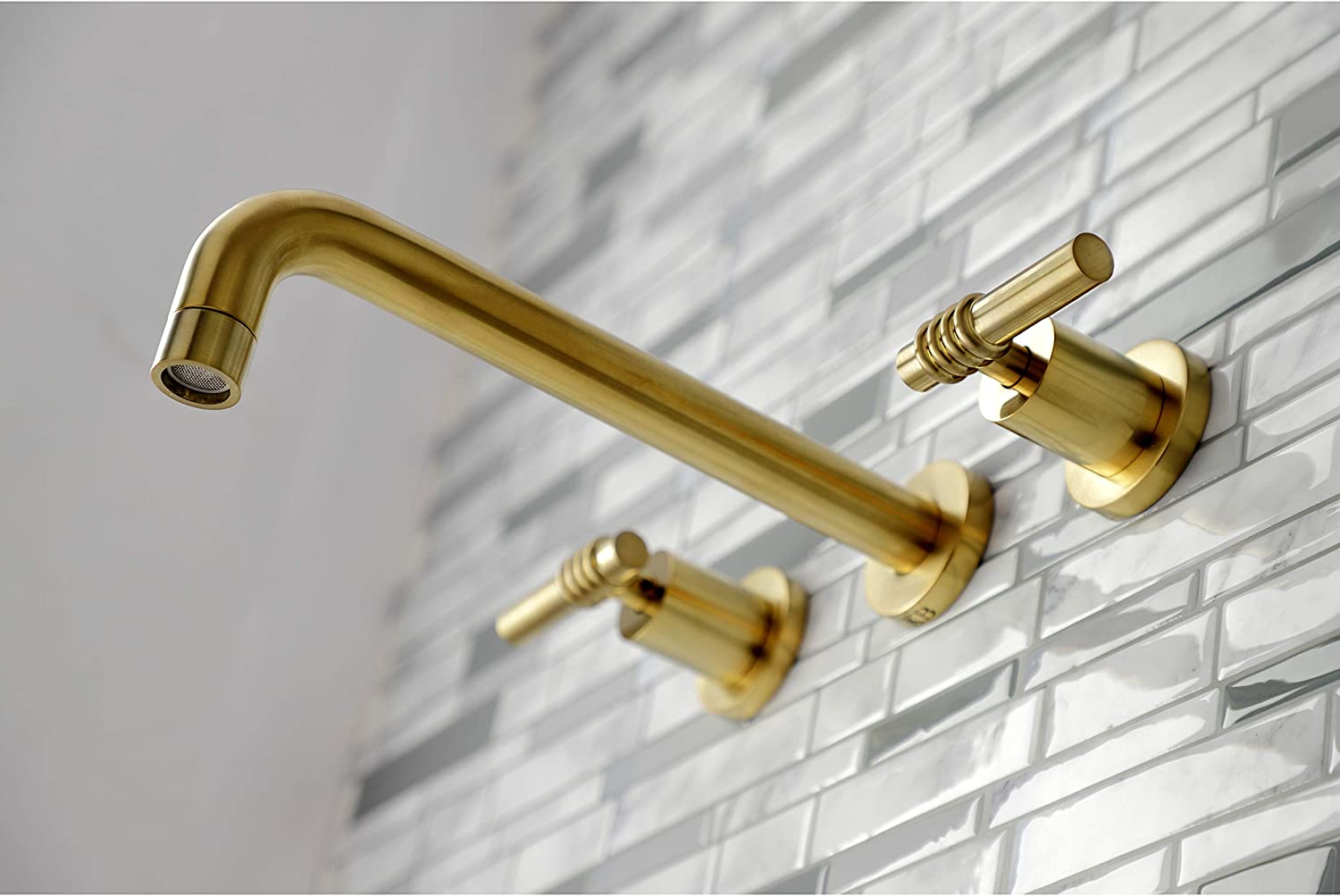 Kingston Brass KS8027ML Milano Tub Faucet, Brushed Brass