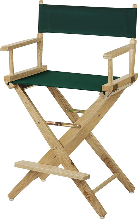 Extra-Wide Premium 24 Directors Chair Natural Frame W/Hunter Color Cover