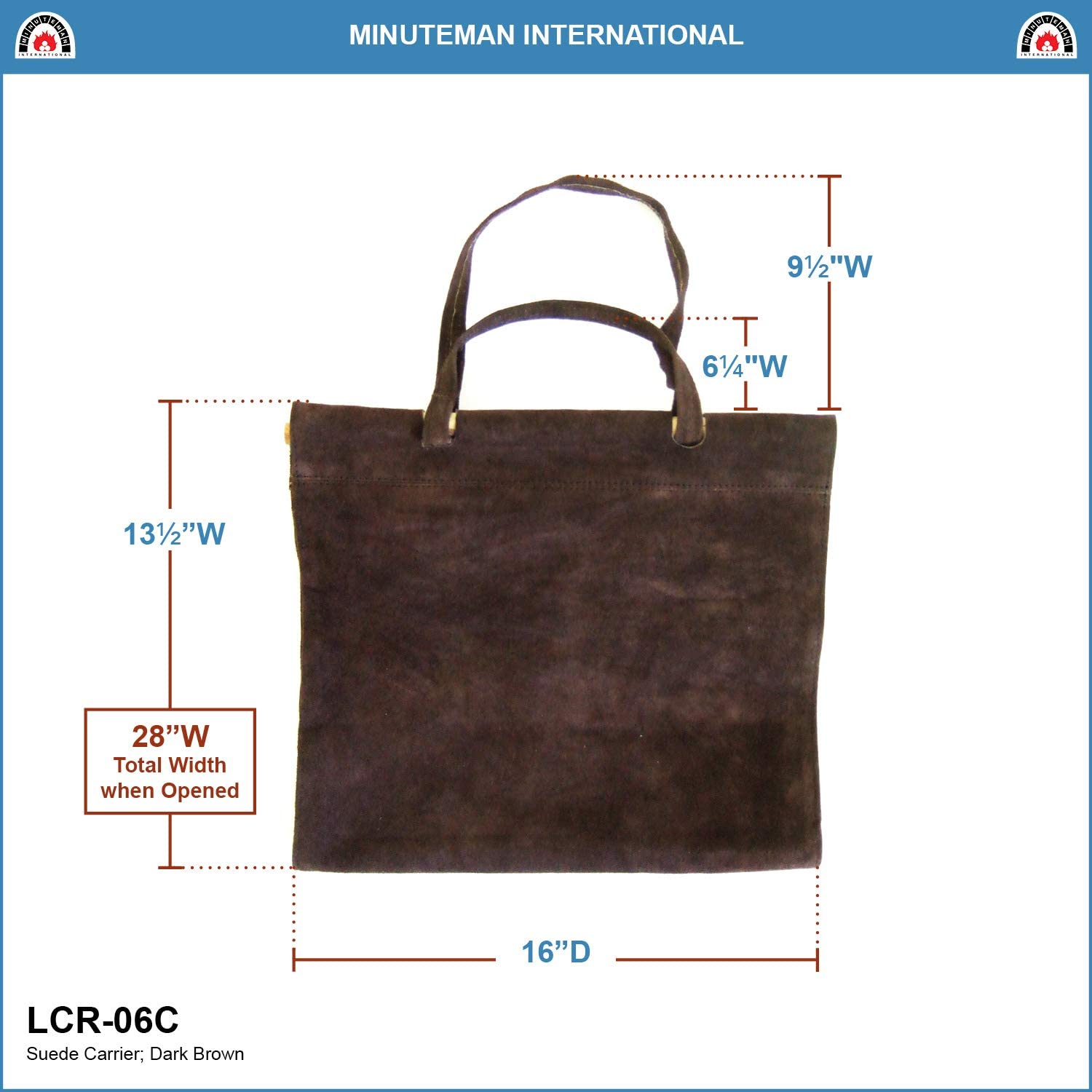 Minuteman International Suede Log Carrier Tote, Brown