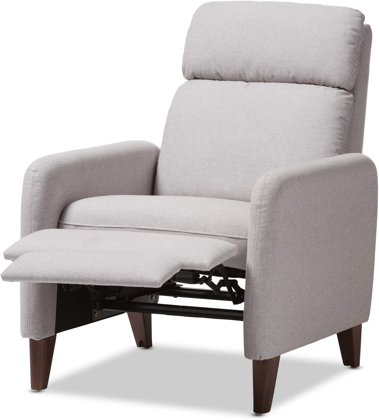 Baxton Studio Casanova Mid-century Modern Light Grey Fabric Upholstered Lounge Chair