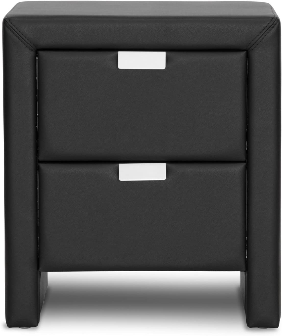 Baxton Studio Frey Upholstered Modern Nightstand, Black