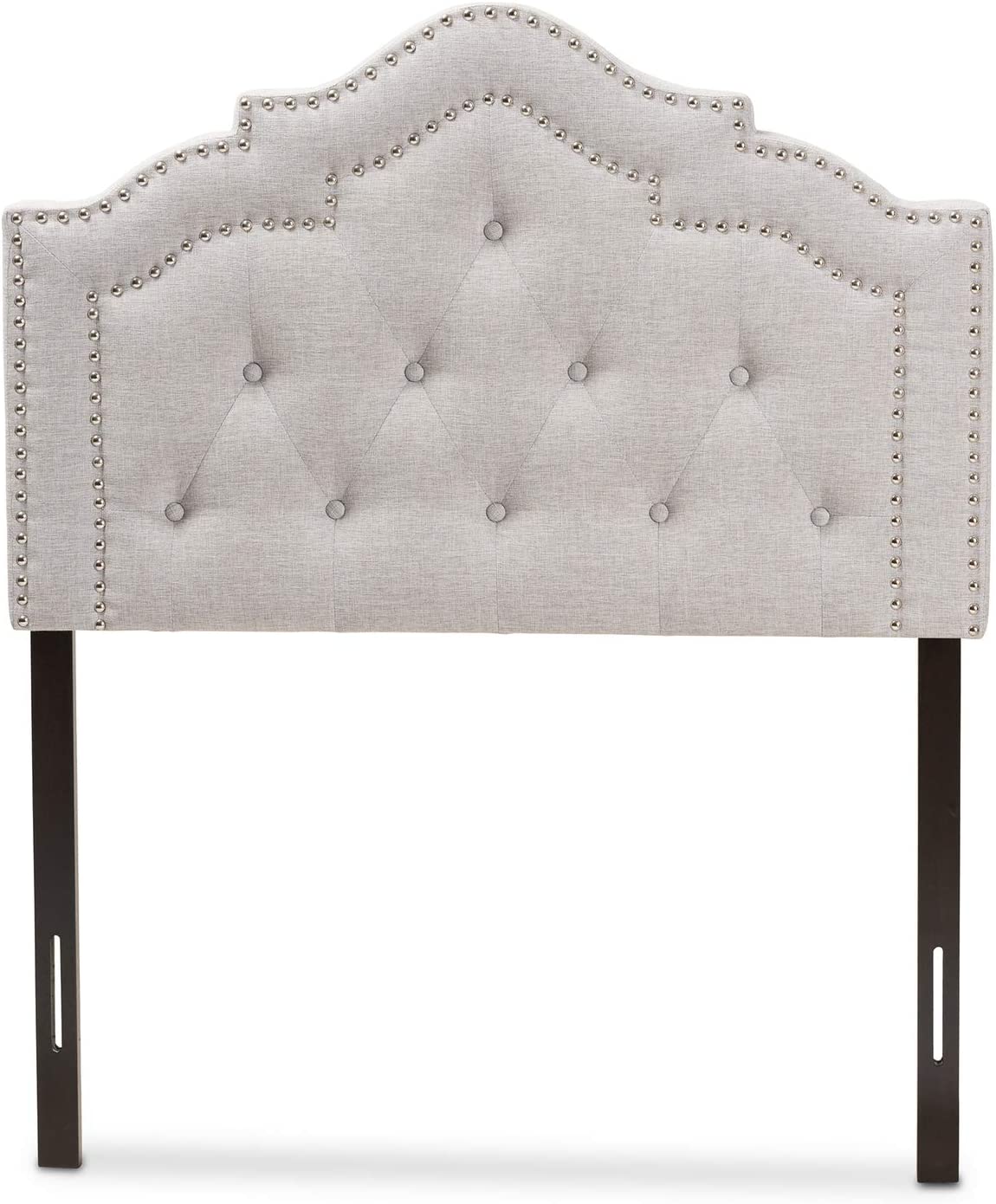 Baxton Studio Edith Modern and Contemporary Greyish Beige Fabric Twin Size Headboard Beige/Twin//Contemporary/Fabric Polyester 100%&#34;/LVL/Foam