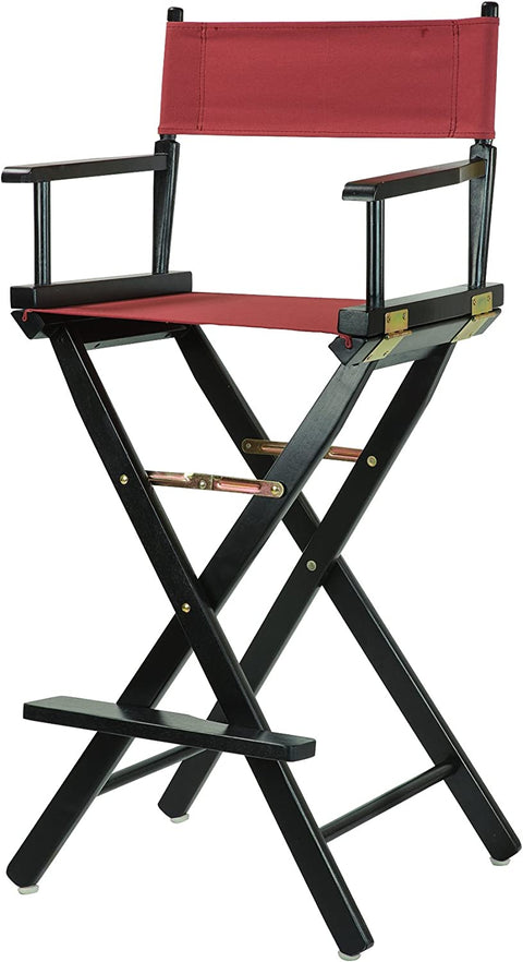 30 Directors Chair Black Frame-Burgundy Canvas