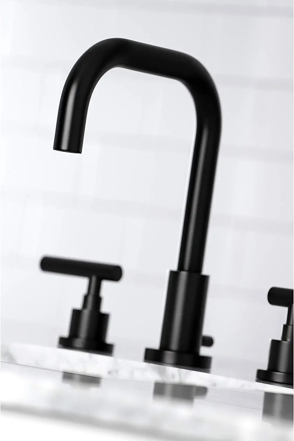 Kingston Brass FSC8930CML Manhattan Widespread Bathroom Faucet, Matte Black