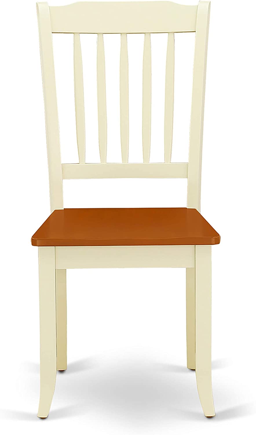 East West Furniture 5PC Round 36 inch Table and 4 vertical slatted Chairs, Buttermilk &amp; Cherry