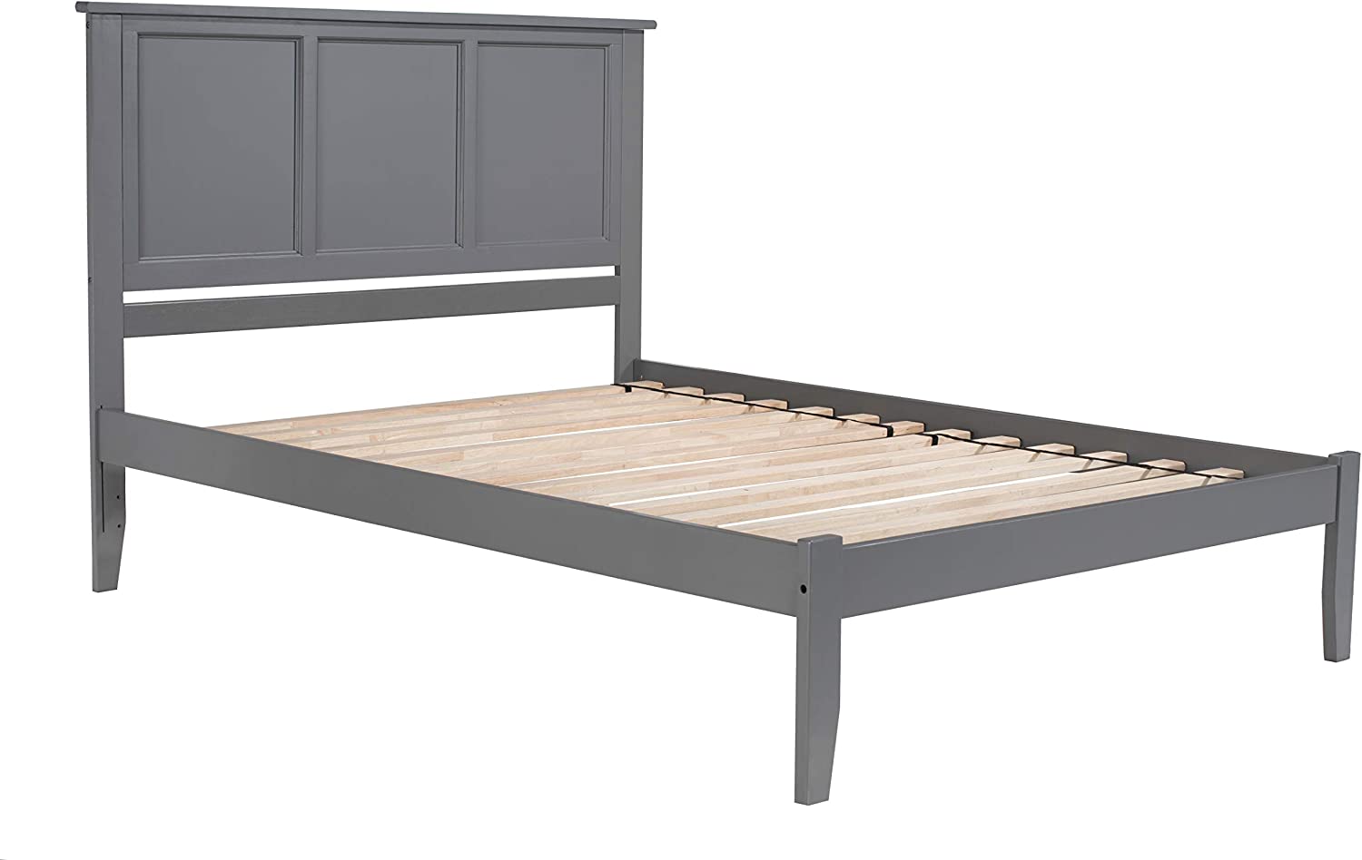 AFI Madison Platform Bed with Open Footboard and Turbo Charger, King, Grey