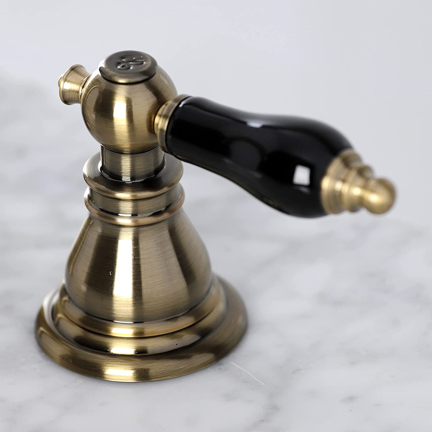 Kingston Brass KB983AKLAB Duchess Widespread Bathroom Faucet, Antique Brass