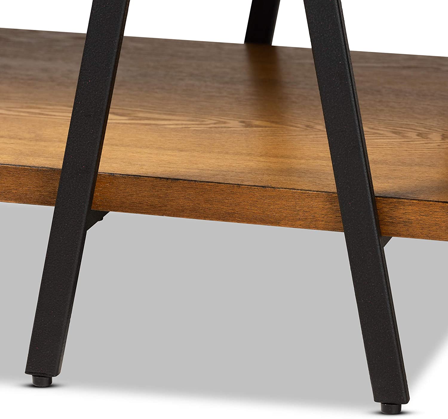 Baxton Studio Britton Rustic Industrial Walnut Finished Wood and Black Finished Metal Console Table
