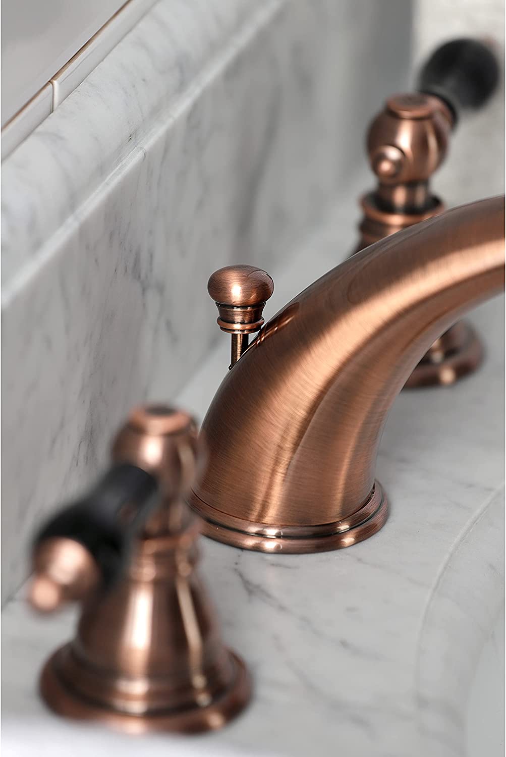 Kingston Brass KB966AKL Duchess Widespread Bathroom Faucet, Antique Copper