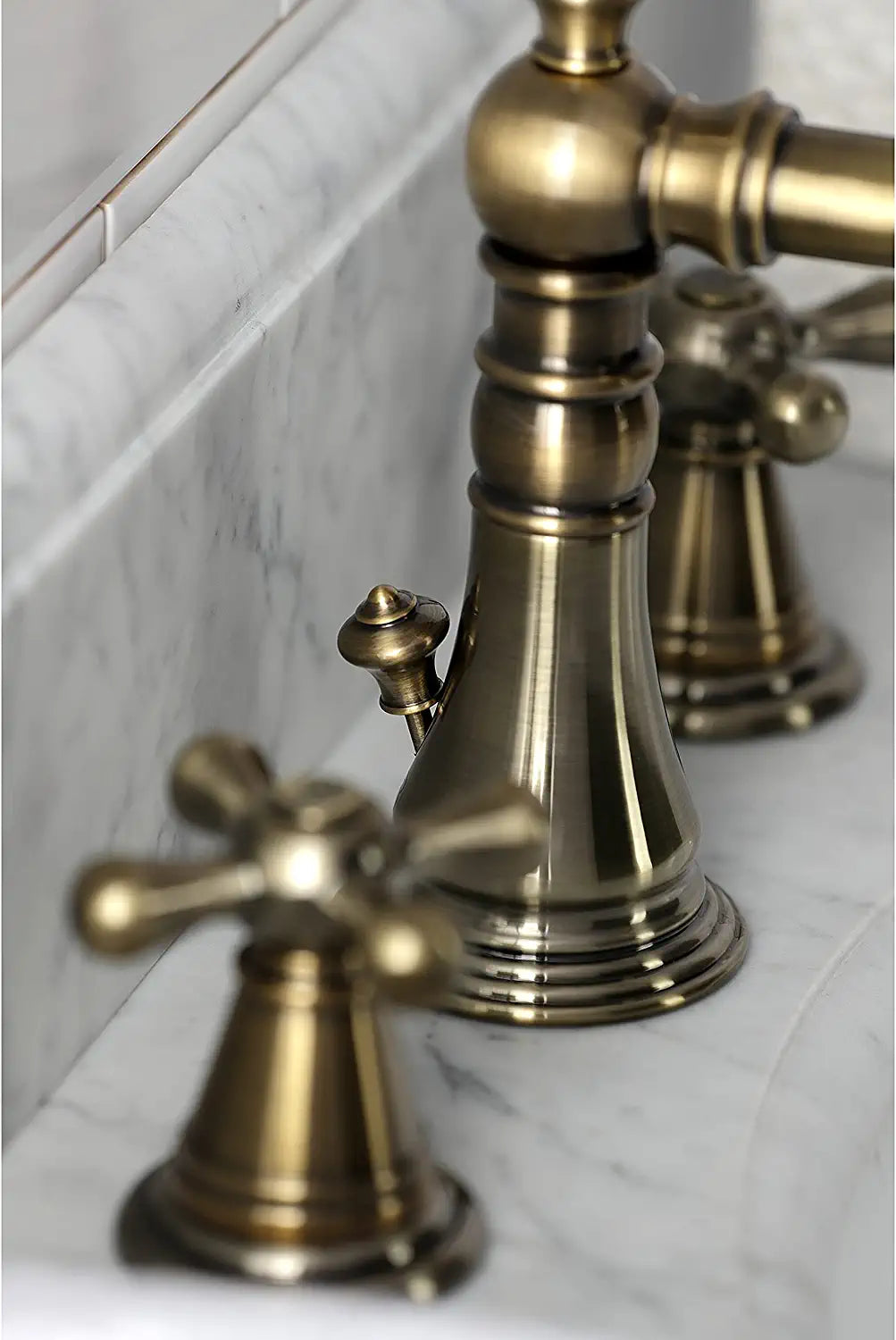 Kingston Brass FSC19733AAX American Classic Widespread Bathroom Faucet, Antique Brass