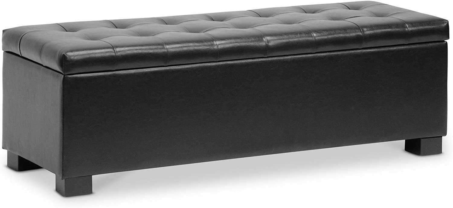 Baxton Studio Roanoke Ottoman, Black