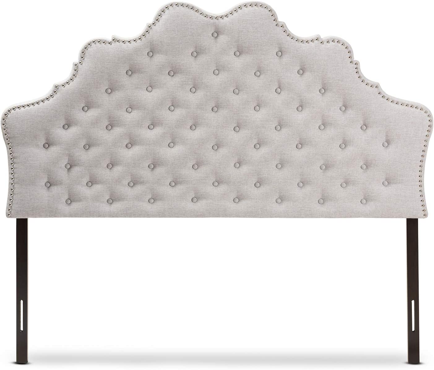 Baxton Studio Hilda Modern and Contemporary Greyish Beige Fabric Queen Size Headboard/Queen/Contemporary/Beige/Fabric Polyester 100%&#34;/LVL/Foam