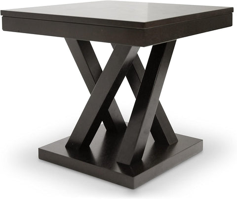 Baxton Studio Everdon Modern End Table, Dark Brown