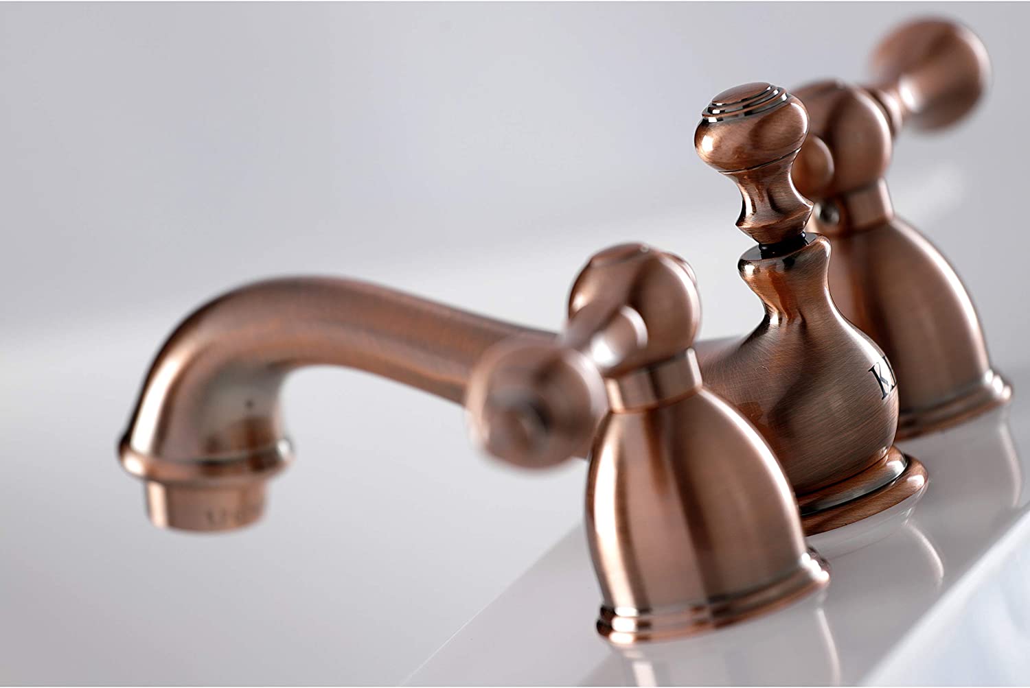 Kingston Brass KS395ALAC Restoration Mini-Widespread Bathroom Faucet, Antique Copper